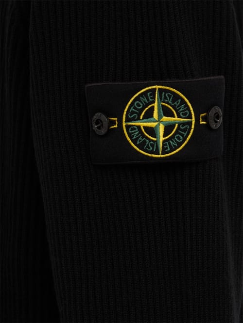 Stone Island: Logo crewneck knit sweater