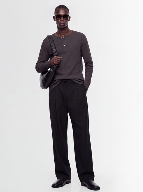 Lemaire: Ribbed cotton and linen-blend henley