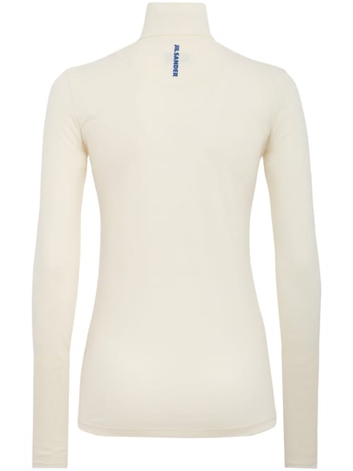 Jil Sander: 半拉链羊毛混纺针织衫
