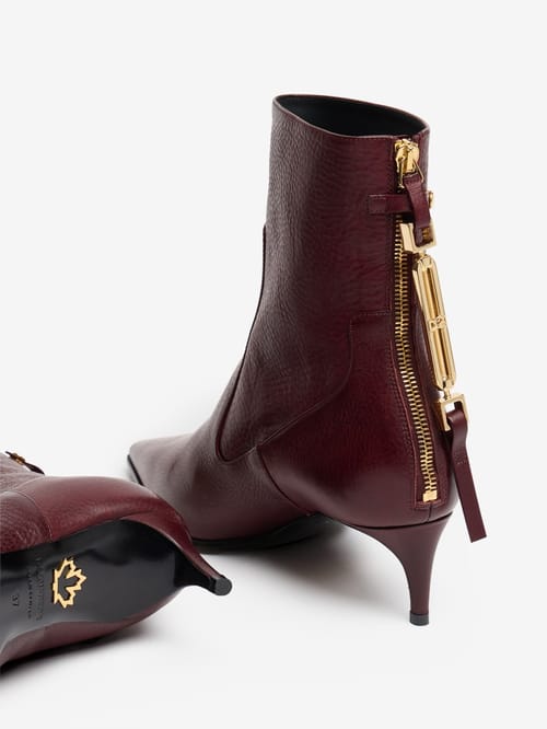 Dsquared2: Metal Bar leather heeled ankle boots
