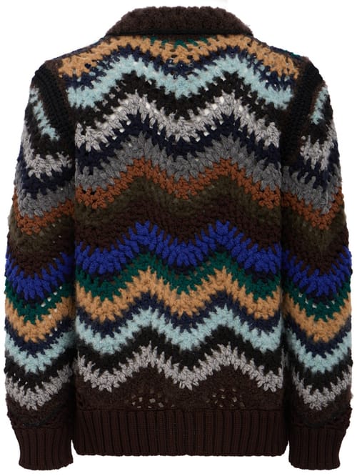 Sacai: 混合钩针编织外套