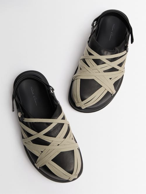 Rick Owens: 填充的麦高乐斯厚底皮革木屐