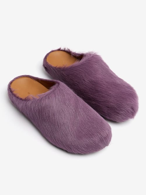 Marni: Fussbett calf leather flat mules