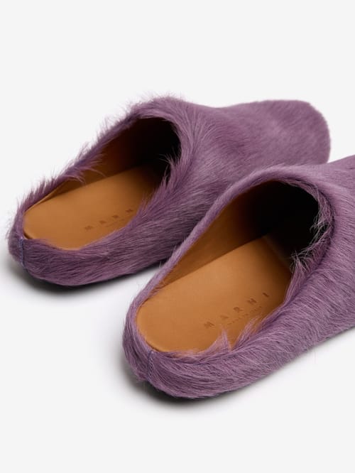 Marni: Fussbett calf leather flat mules
