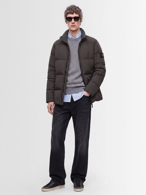 Stone Island: 尼龙连帽羽绒外套