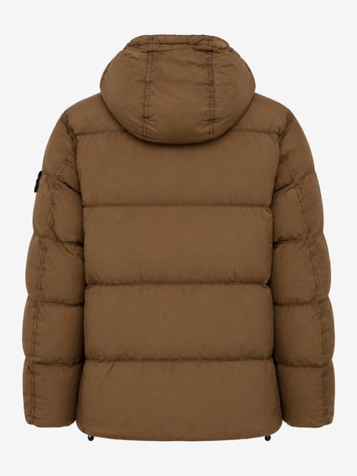 Stone Island: Nylon hooded down jacket