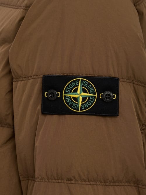 Stone Island: Nylon hooded down jacket