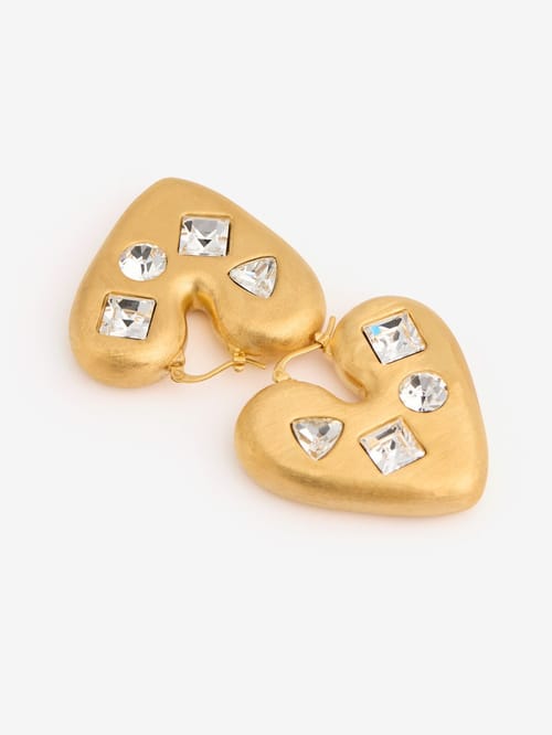 Jacquemus: Boucles d'oreilles Coeur en cuivre