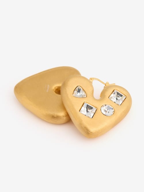 Jacquemus: Boucles d'oreilles Coeur en cuivre