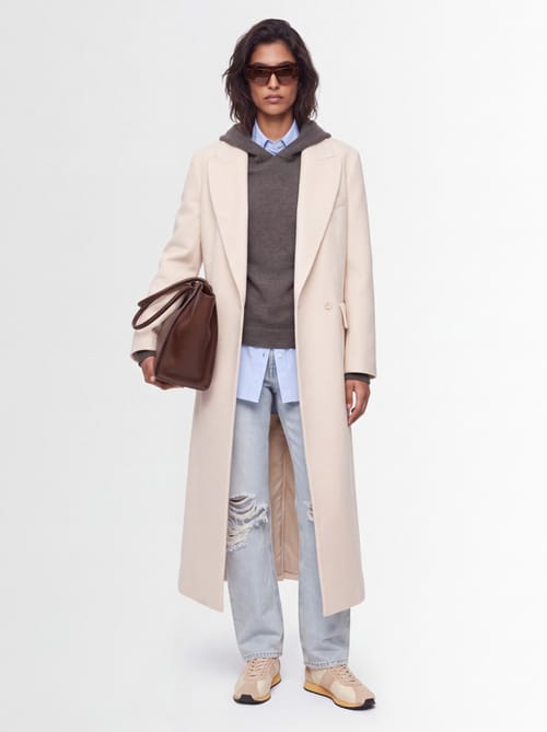 CRUNA: Oversize Doppelbreasted langer Mantel
