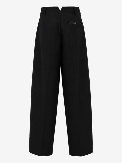 LA PISCINE: Oversized curved wide pants