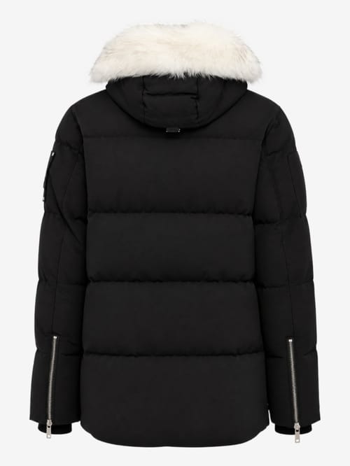 Moose Knuckles: Three-quarter cotton down jacket with shearling