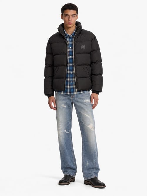Dsquared2: D2 logo faux feather down jacket