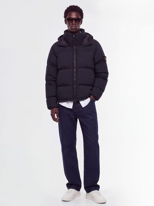 Stone Island: 可拆卸帽子的尼龙羽绒服