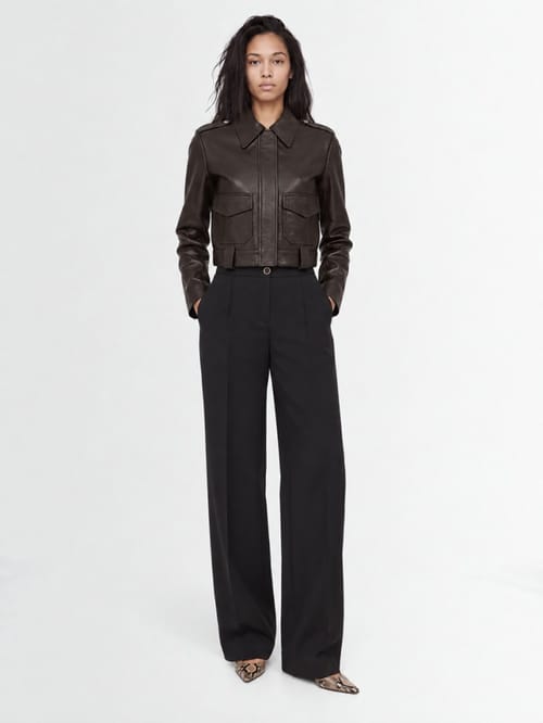 CRUNA: Pantalons à jambes larges plissés coupe ajustée