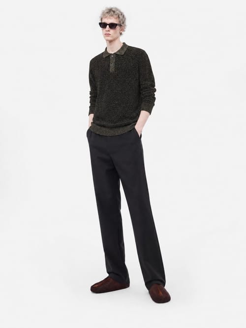 Marni: Wool and metallic yarn polo shirt