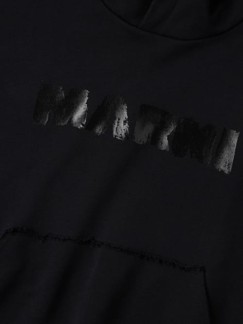 Marni Junior: Printed cotton hooded sweatshirt