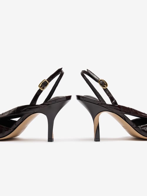 Jacquemus: Sandali slingback Poisson in vernice