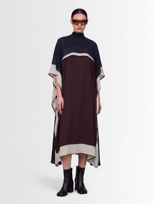 Sacai: Satin x Chiffon Dress