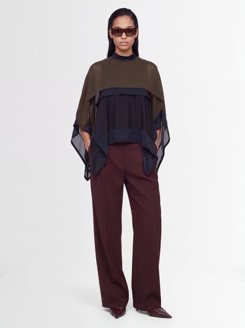 Sacai: Satin x Chiffon Pullover
