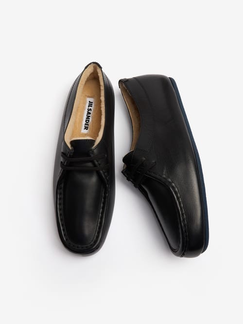 Jil Sander: Chaussures à lacets Hood cuir et shearling