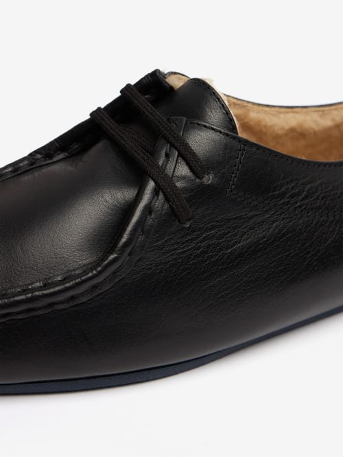 Jil Sander: Chaussures à lacets Hood cuir et shearling