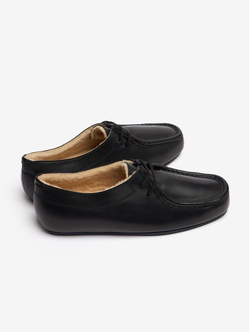 Jil Sander: Chaussures à lacets Hood cuir et shearling
