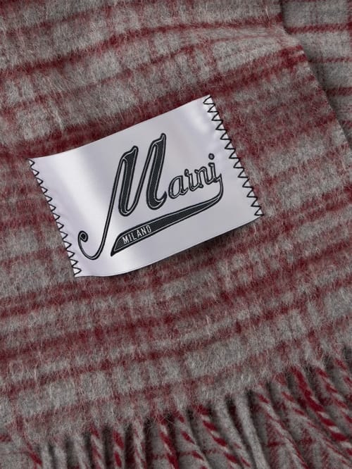Marni: Check wool and mohair scarf