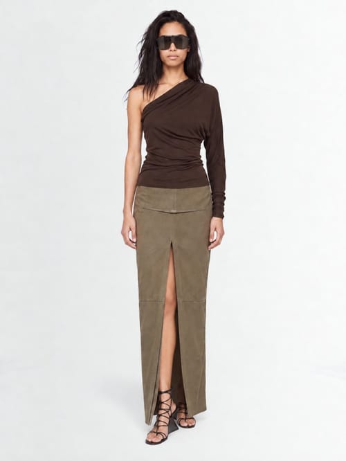 Rick Owens: Sliced leather skirt