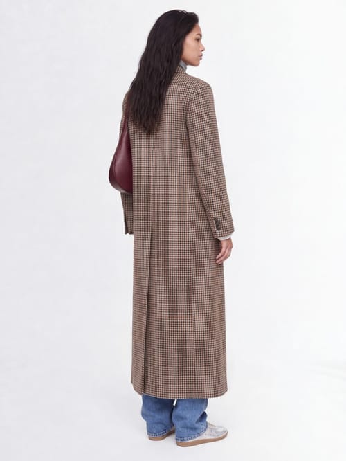 CRUNA: Slim Fit Double-Breasted Long Coat