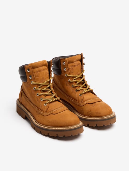 Dsquared2: D2 Monogram leather ankle boots