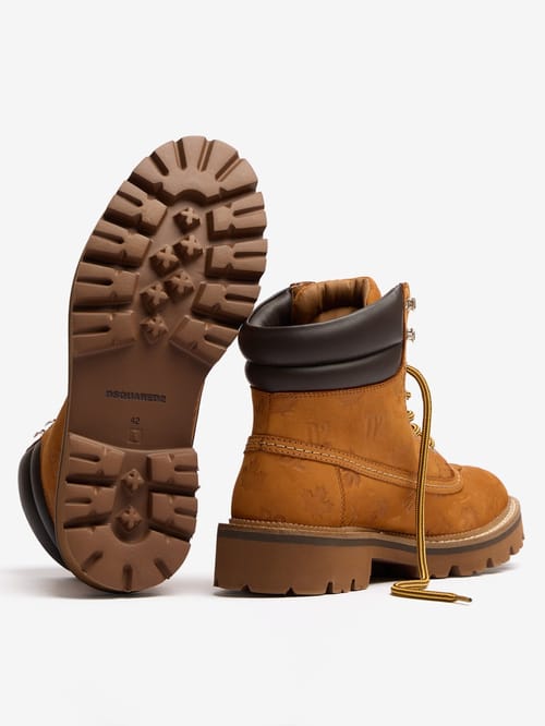 Dsquared2: D2 Monogram leather ankle boots