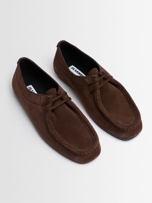 Jil Sander: Wildleder-Kalbsleder-Schnürschuhe