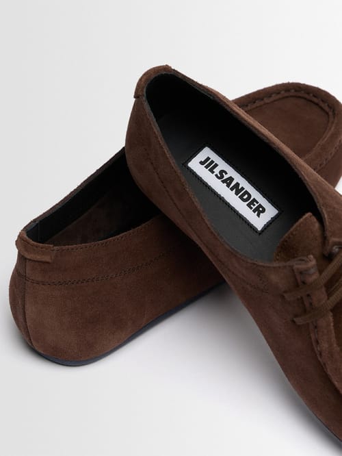 Jil Sander: Wildleder-Kalbsleder-Schnürschuhe