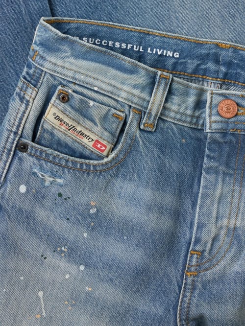 Diesel Kids: Washed denim straight jeans