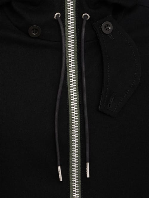 Sacai: Wool Flannel Hoodie