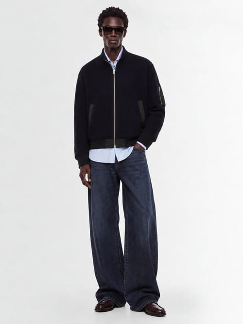 Sacai: Wool Knit Blouson