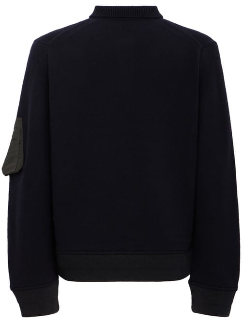 Sacai: Wool Knit Polo Shirt