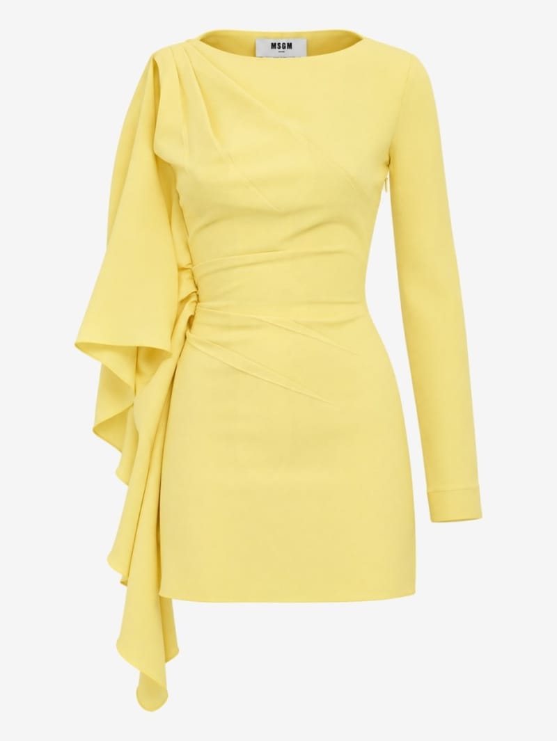 MSGM: Asymmetric mini dress with maxi rouches