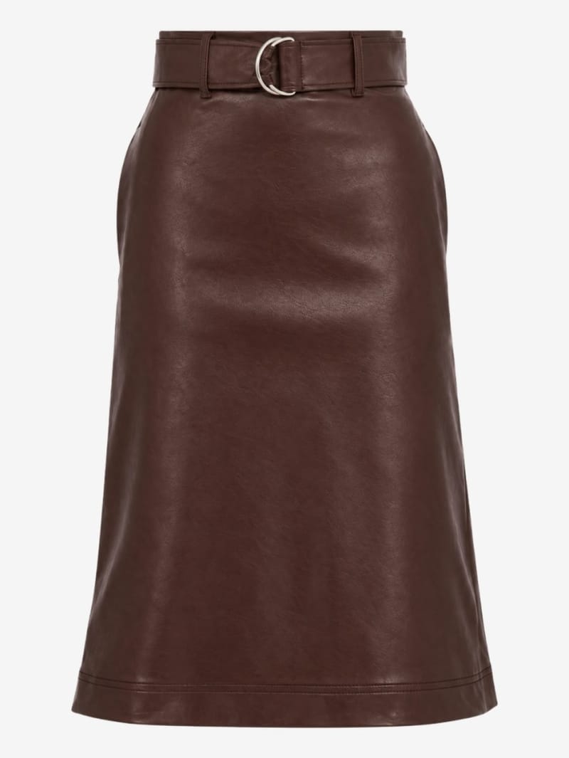 MSGM: Viscose asymmetric midi skirt with lace