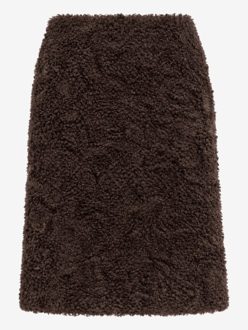 MSGM: Faux shearling midi skirt
