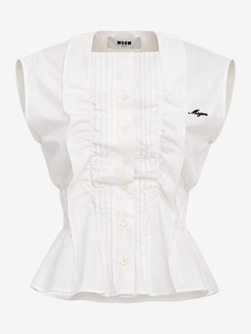 MSGM: Cotton short-slevee shirt with logo
