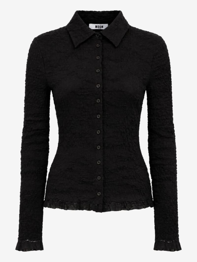 MSGM: Button-up shirt with lace trim