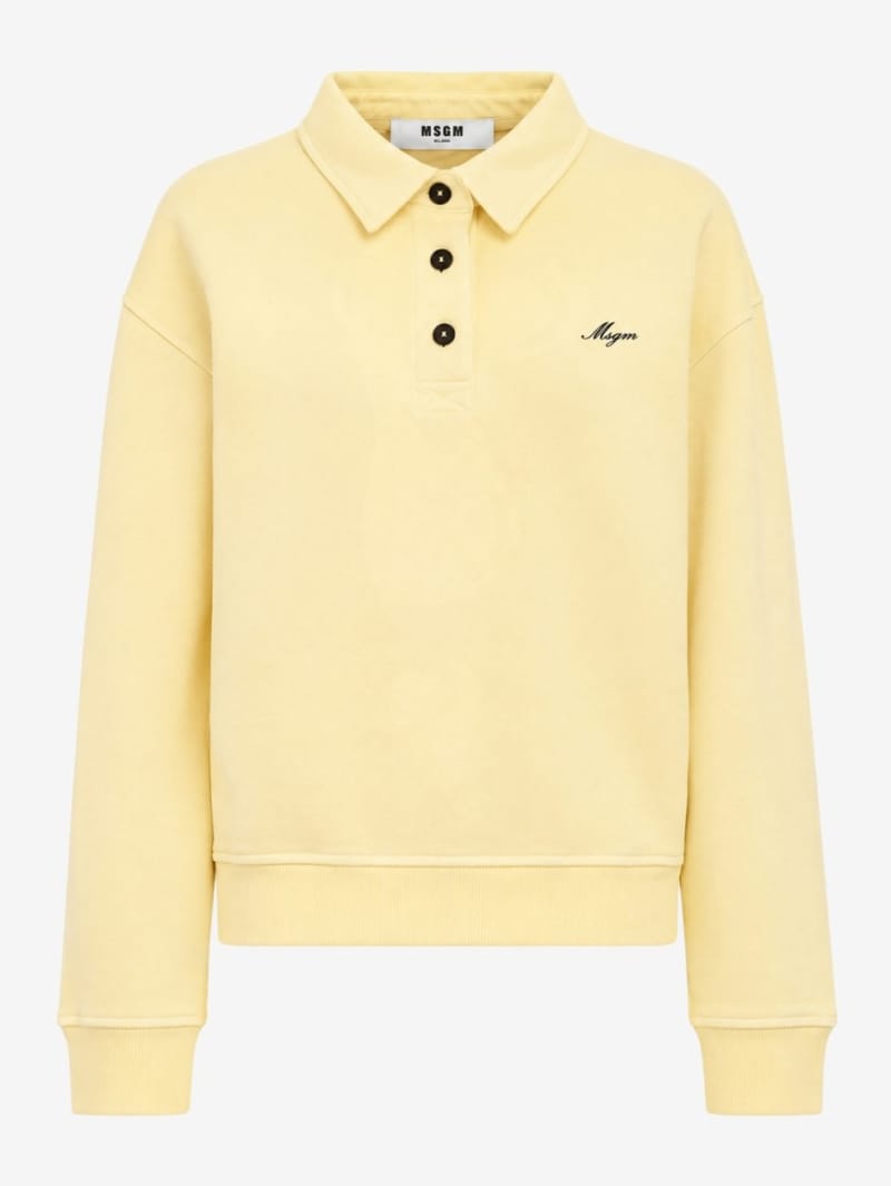 MSGM: Polo collar sweatshirt with logo