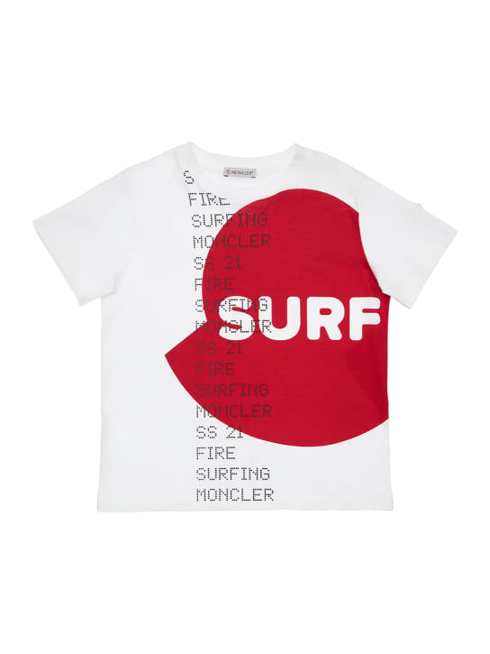 Moncler: Printed cotton jersey t-shirt