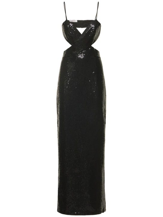 Michael Kors Collection: Embellished crepe sable cutout gown