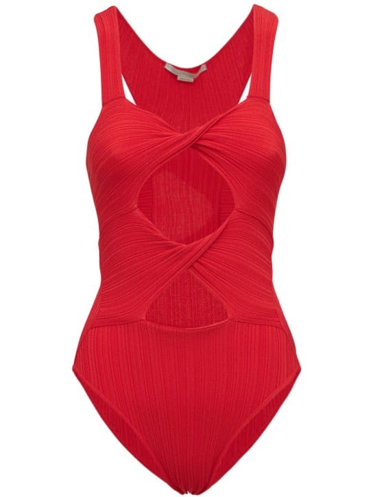 Stella McCartney: Cutout viscose blend knit bodysuit