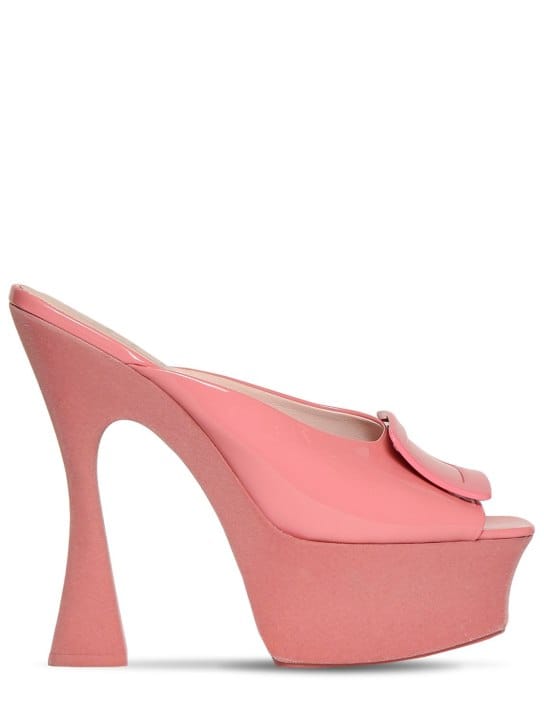 Roger Vivier: 140mm Patent leather platform sandals