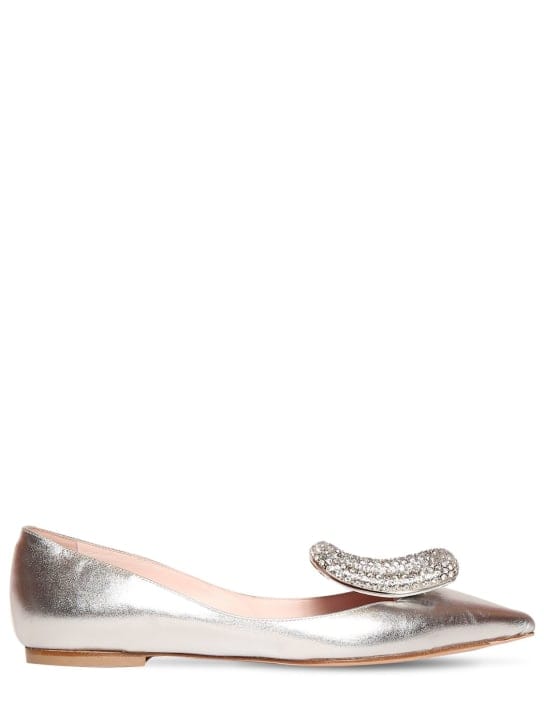 Roger Vivier: 15毫米Viv Choc金属质感皮革平底鞋