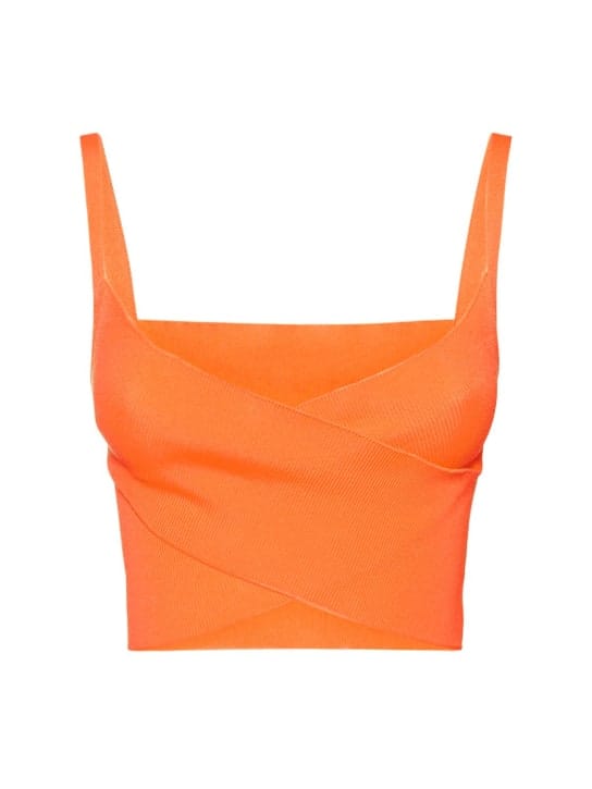 MSGM: Techno stretch ribbed knit top